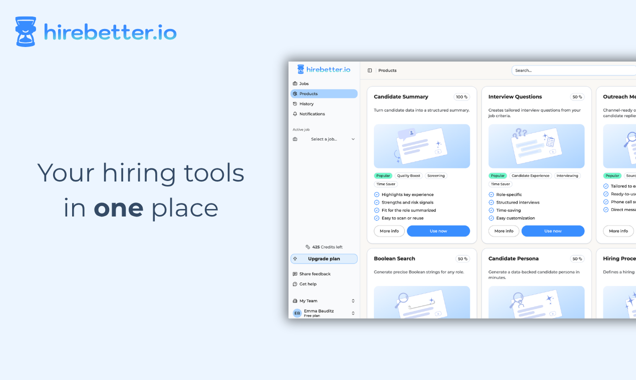 product hunt launch visual: hiring tools in one place
